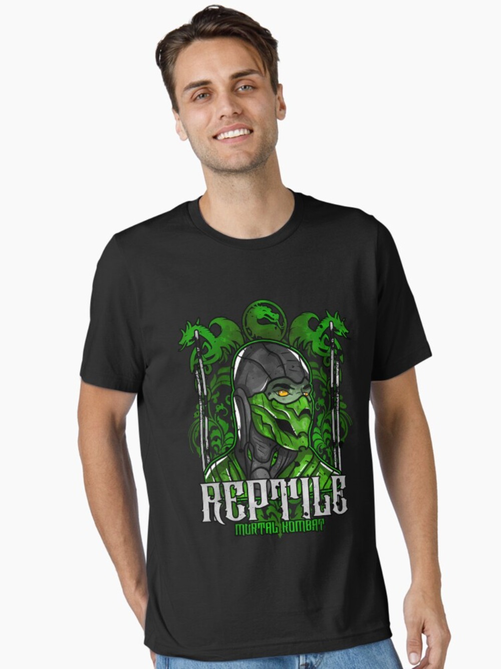 Retro Gaming Gamestop - Футболка с принтом портрета Reptile из